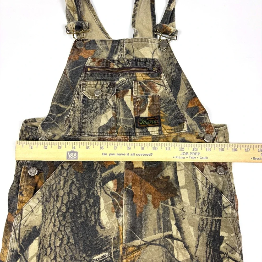 VTG Liberty‎ Realtree Hardwoods Camo Overalls YOUTH Sz 14 R Green Brown Camping
